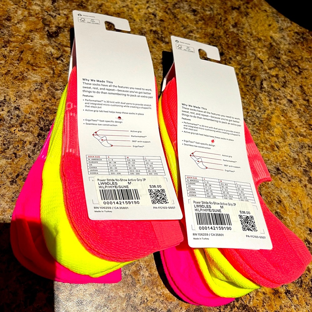 Lululemon Neon socks